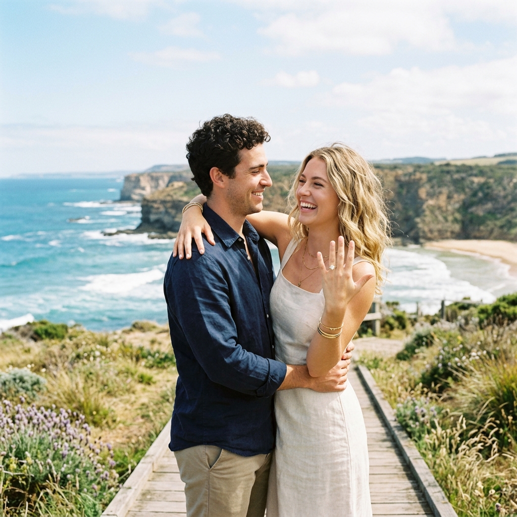 Coastal engagement ring